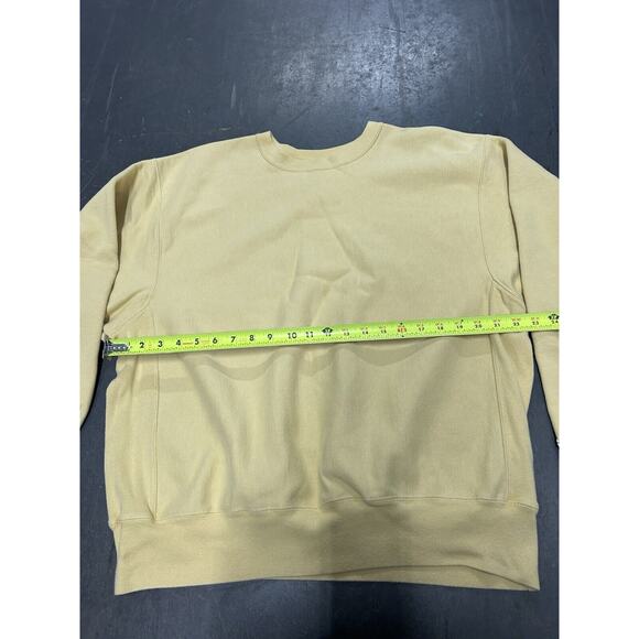 Champion Premium Reverse Weave Crewneck Fleece Sweatshirt Yellow Men’s Large - Picture 4 of 5